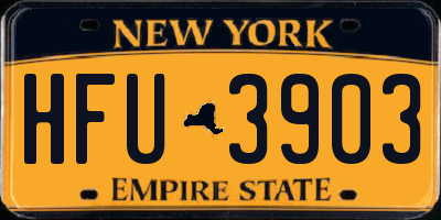 NY license plate HFU3903