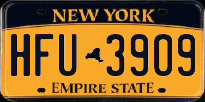 NY license plate HFU3909