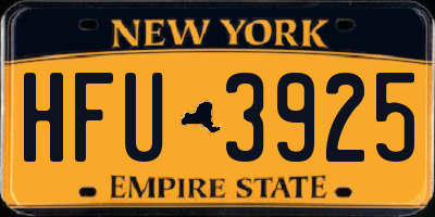NY license plate HFU3925