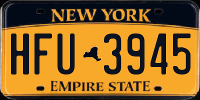 NY license plate HFU3945