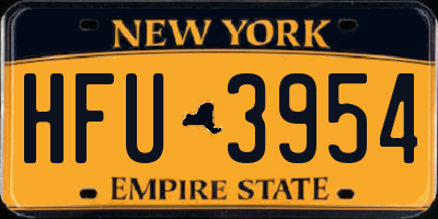 NY license plate HFU3954