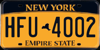 NY license plate HFU4002