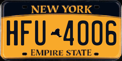 NY license plate HFU4006