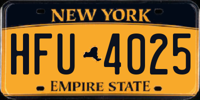 NY license plate HFU4025