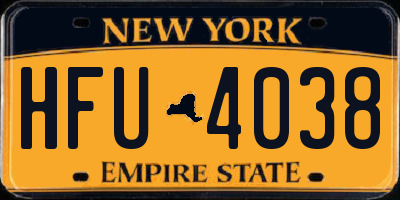 NY license plate HFU4038