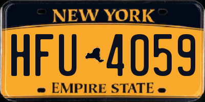 NY license plate HFU4059