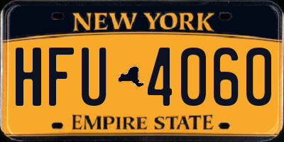 NY license plate HFU4060