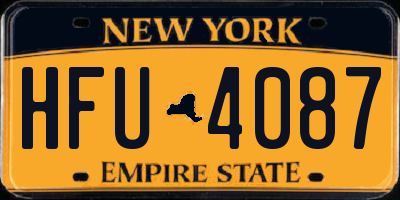 NY license plate HFU4087
