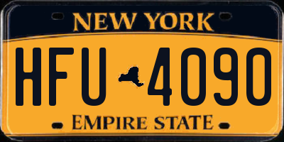 NY license plate HFU4090