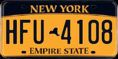 NY license plate HFU4108
