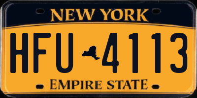 NY license plate HFU4113