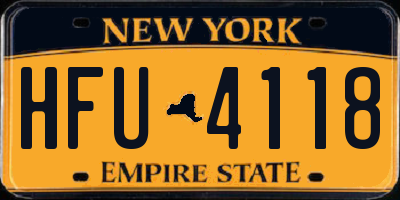 NY license plate HFU4118