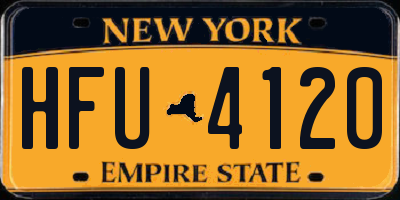 NY license plate HFU4120