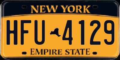 NY license plate HFU4129