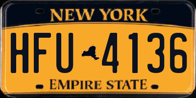 NY license plate HFU4136