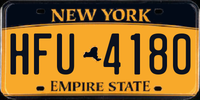NY license plate HFU4180