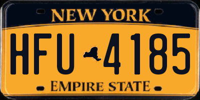 NY license plate HFU4185