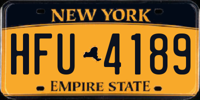 NY license plate HFU4189