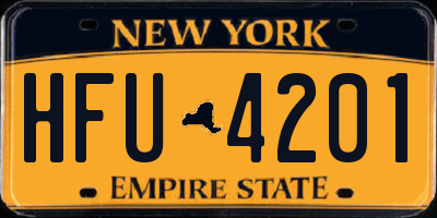 NY license plate HFU4201
