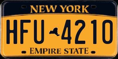 NY license plate HFU4210