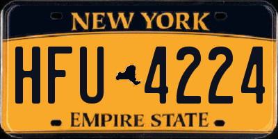 NY license plate HFU4224