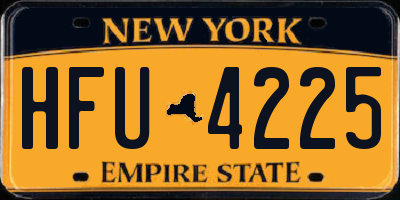 NY license plate HFU4225