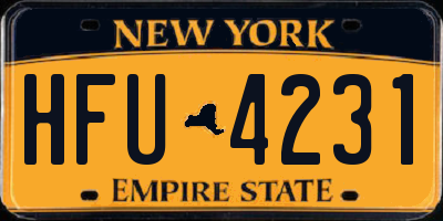 NY license plate HFU4231