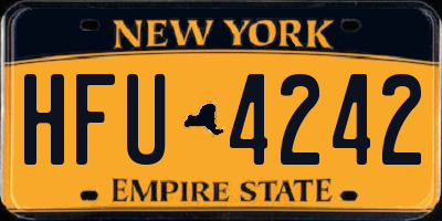 NY license plate HFU4242