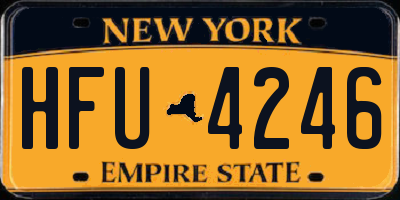 NY license plate HFU4246