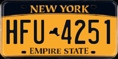 NY license plate HFU4251