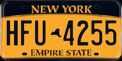 NY license plate HFU4255