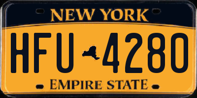 NY license plate HFU4280