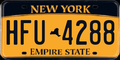NY license plate HFU4288