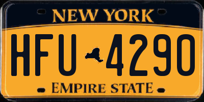 NY license plate HFU4290