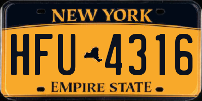 NY license plate HFU4316