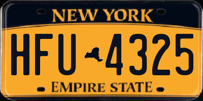NY license plate HFU4325