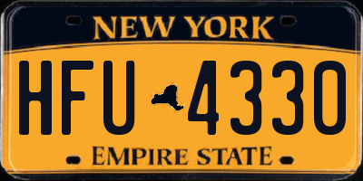 NY license plate HFU4330