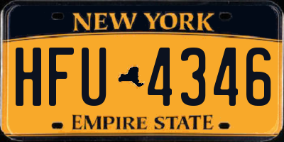 NY license plate HFU4346