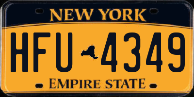 NY license plate HFU4349