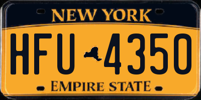 NY license plate HFU4350