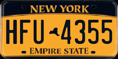 NY license plate HFU4355