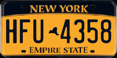 NY license plate HFU4358
