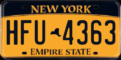 NY license plate HFU4363