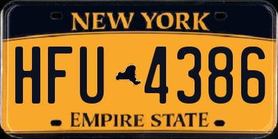NY license plate HFU4386
