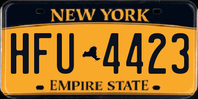 NY license plate HFU4423