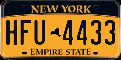 NY license plate HFU4433