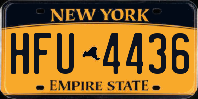 NY license plate HFU4436