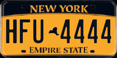NY license plate HFU4444