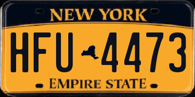 NY license plate HFU4473