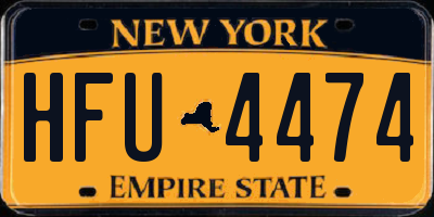 NY license plate HFU4474